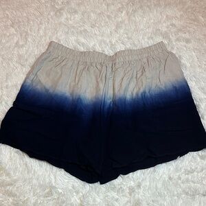 White Birch -Navy and Cream Ombre High Waist Shorts